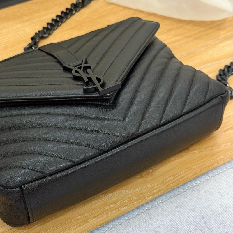 YSL COLLEGE 黑釦學院包-13