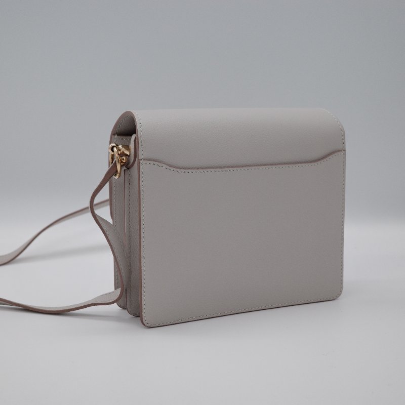 Hermès愛馬仕 Sac Roulis 18 D刻 珍珠灰 牛皮 斜背包 豬鼻子包-2