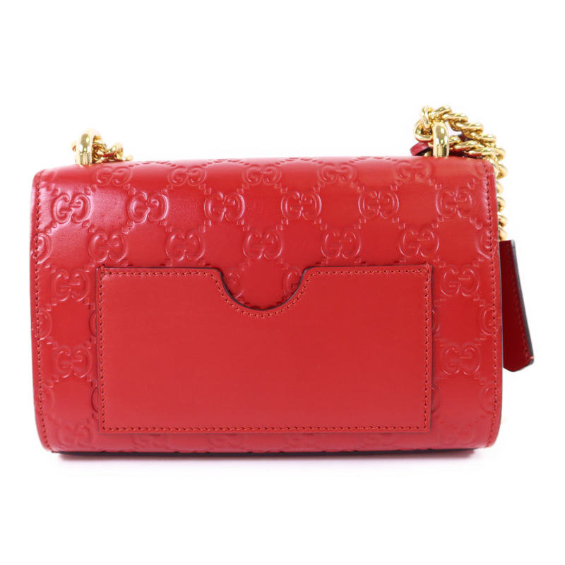 GUCCI 牛皮皮革Padlock GG金扣鏈帶肩背袋-1