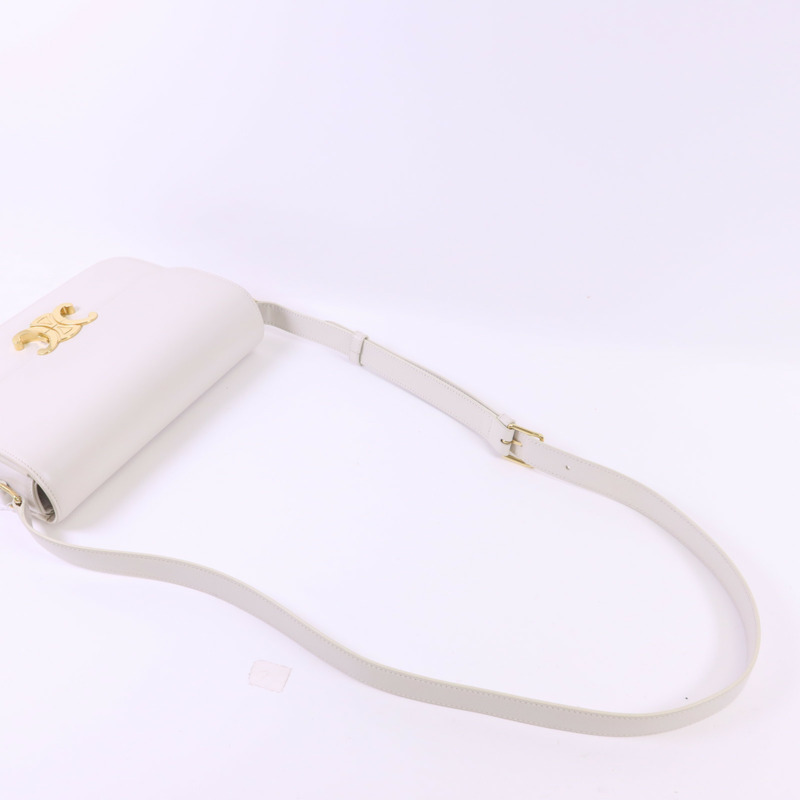 CELINE 牛皮皮革Teen Triomphe金扣肩背袋-4