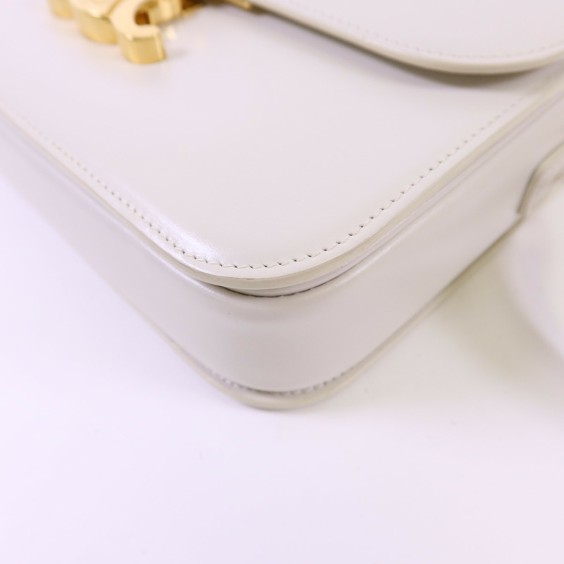 CELINE 牛皮皮革Teen Triomphe金扣肩背袋-12