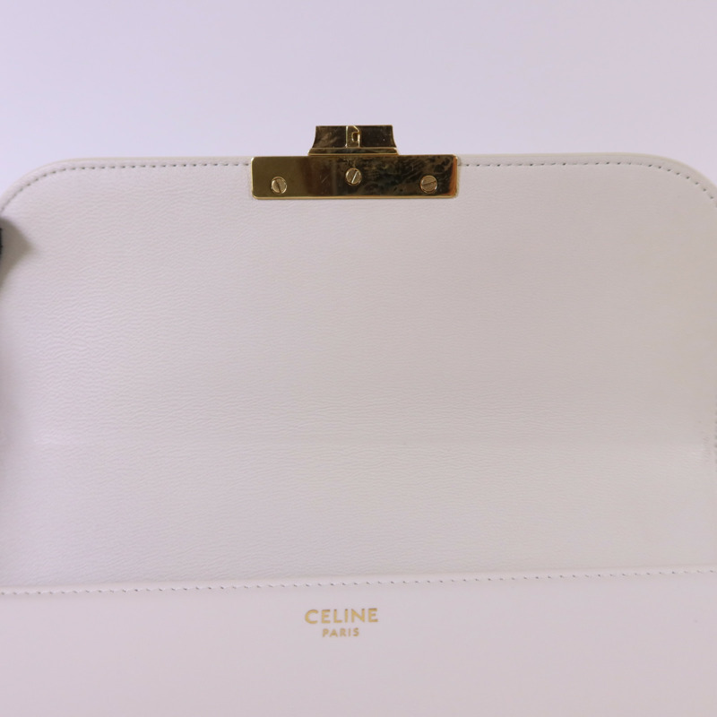 CELINE 牛皮皮革Teen Triomphe金扣肩背袋-17