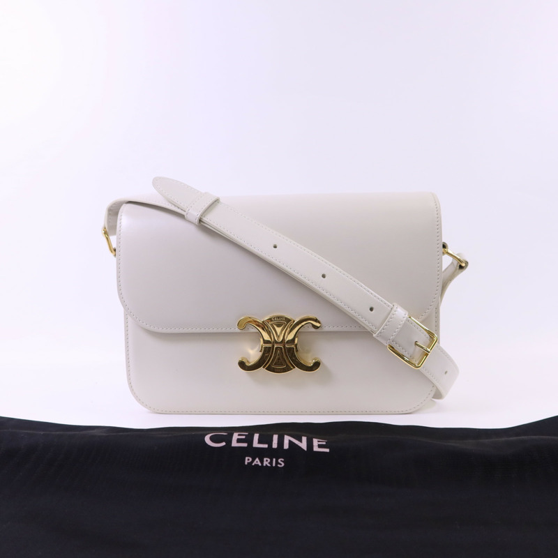 CELINE 牛皮皮革Teen Triomphe金扣肩背袋-20