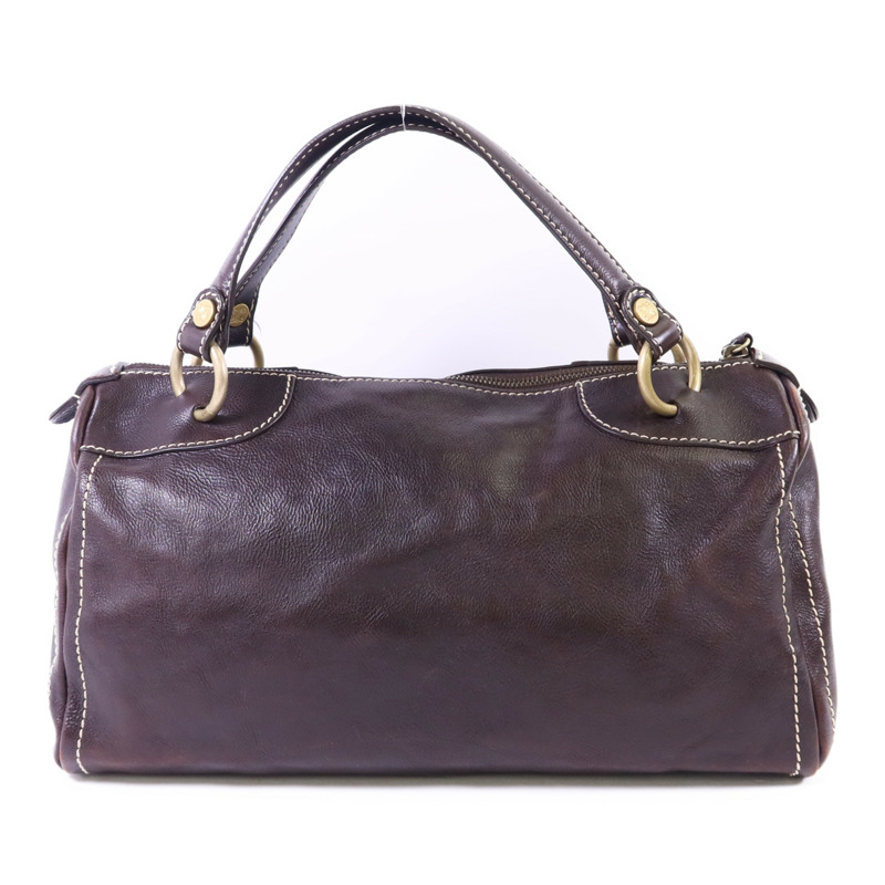 CELINE 牛皮皮革Bowling Bag金扣手挽袋-1