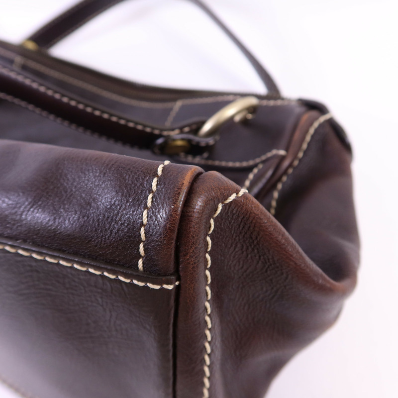 CELINE 牛皮皮革Bowling Bag金扣手挽袋-13