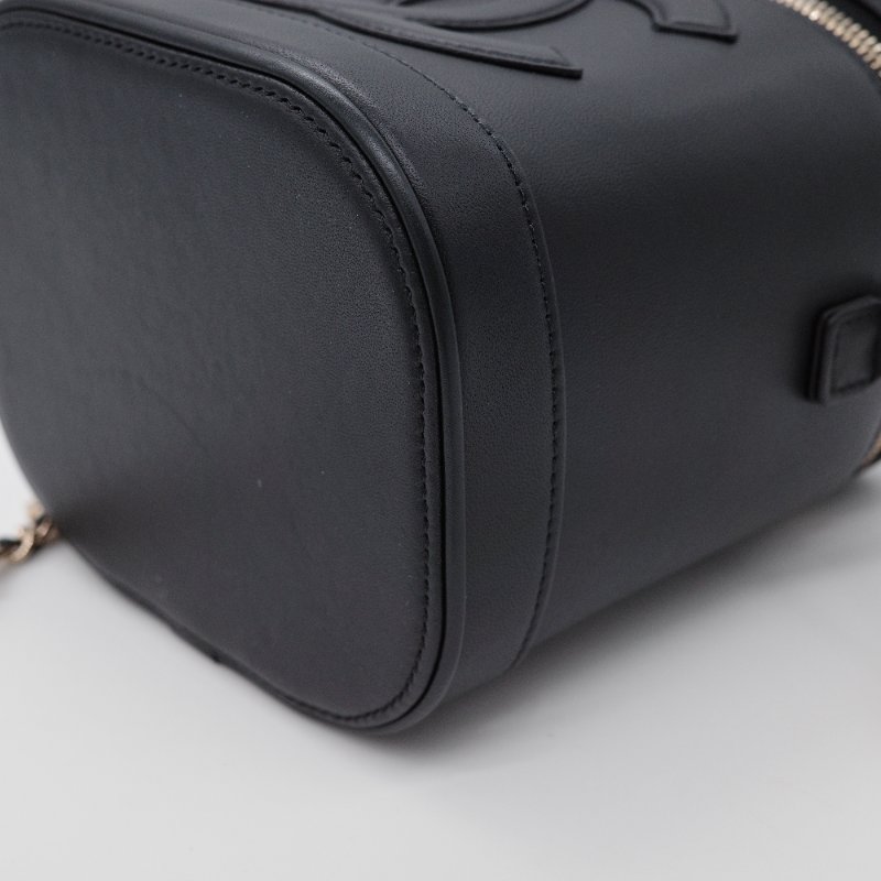 Chanel 香奈兒 CC Mania 黑色 羊皮 化妝包-9