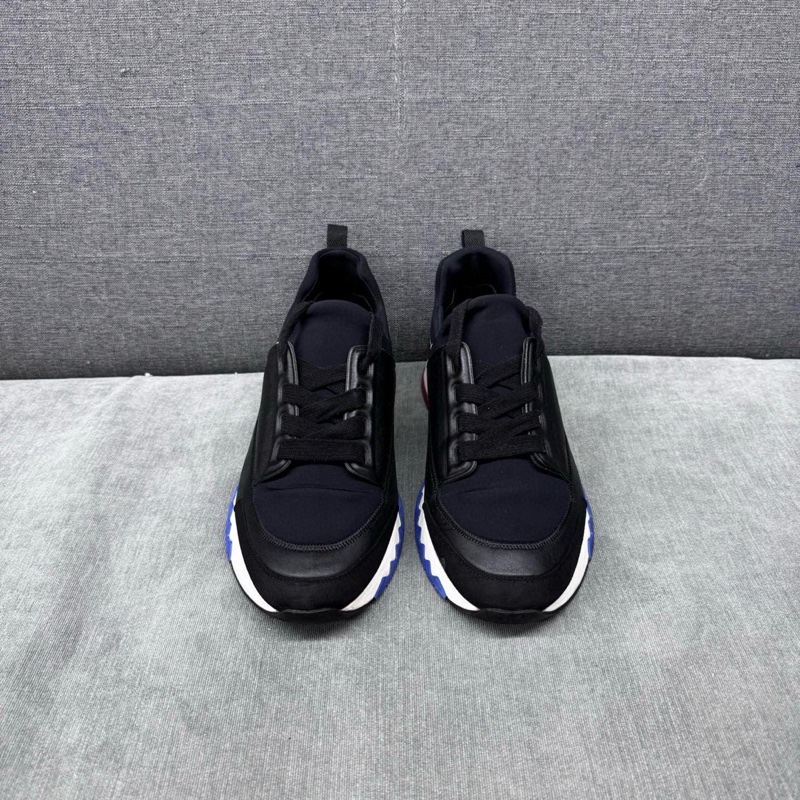 98新 Hermes/愛馬仕 黑色拼皮紅藍底運動鞋 40碼-1