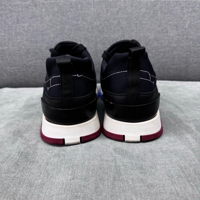 98新 Hermes/愛馬仕 黑色拼皮紅藍底運動鞋 40碼-2