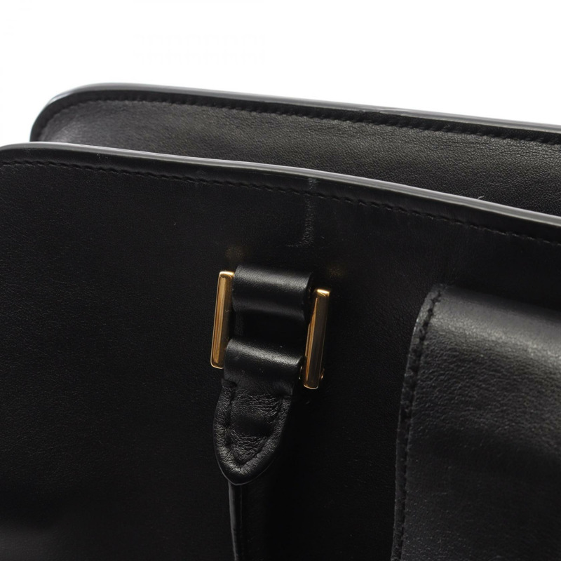 SAINT LAURENT PARIS Monogram Baby Cabas 肩斜背包，黑色皮革-7