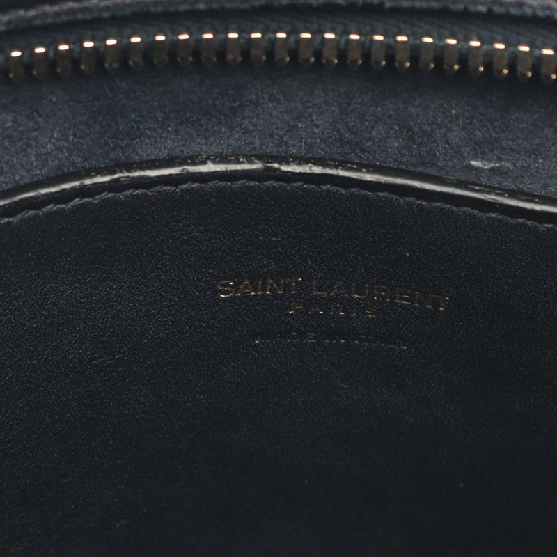 聖羅蘭 (SAINT LAURENT PARIS) Monogram Baby Cabas 單肩斜背包，海軍藍皮革-3