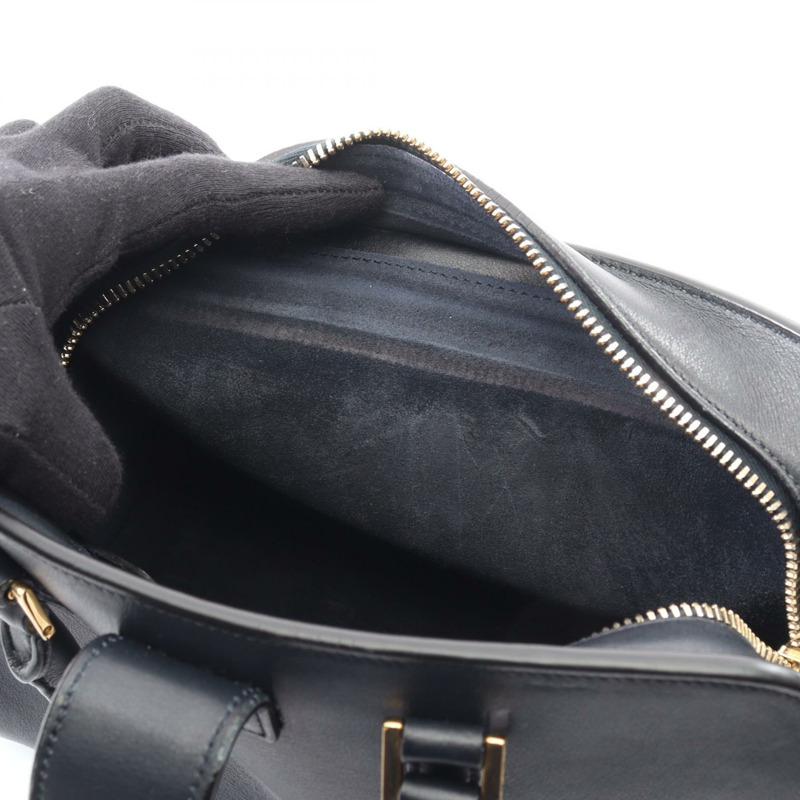 聖羅蘭 (SAINT LAURENT PARIS) Monogram Baby Cabas 單肩斜背包，海軍藍皮革-4