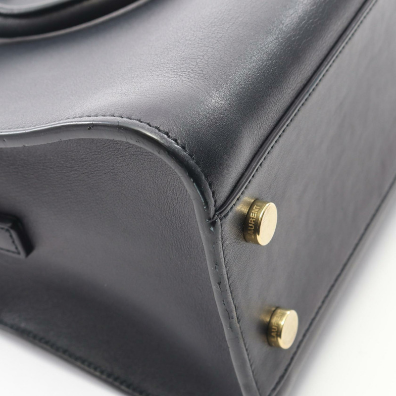 聖羅蘭 (SAINT LAURENT PARIS) Monogram Baby Cabas 單肩斜背包，海軍藍皮革-5