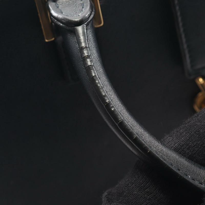 聖羅蘭 (SAINT LAURENT PARIS) Monogram Baby Cabas 單肩斜背包，海軍藍皮革-6