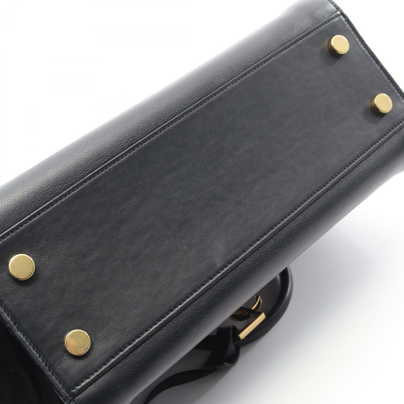 聖羅蘭 (SAINT LAURENT PARIS) Monogram Baby Cabas 單肩斜背包，海軍藍皮革-8