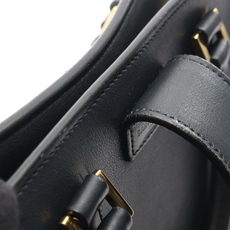 聖羅蘭 (SAINT LAURENT PARIS) Monogram Baby Cabas 單肩斜背包，海軍藍皮革-9