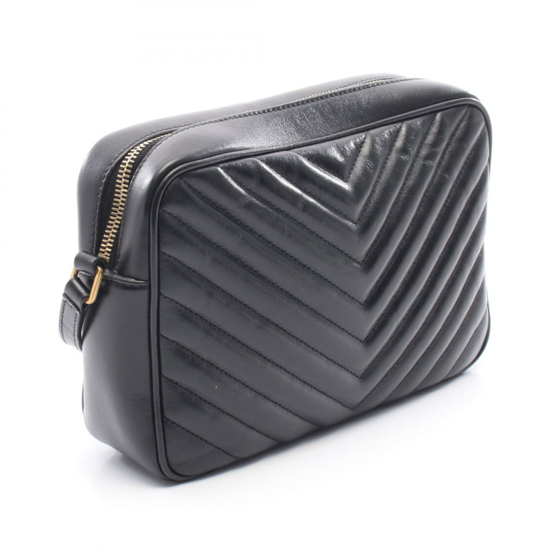 SAINT LAURENT PARIS LOU Monogram 相機斜背包 黑色皮革-1