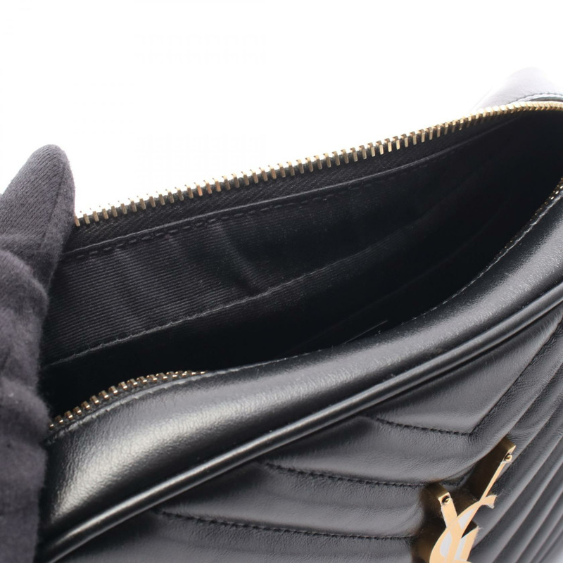 SAINT LAURENT PARIS LOU Monogram 相機斜背包 黑色皮革-4
