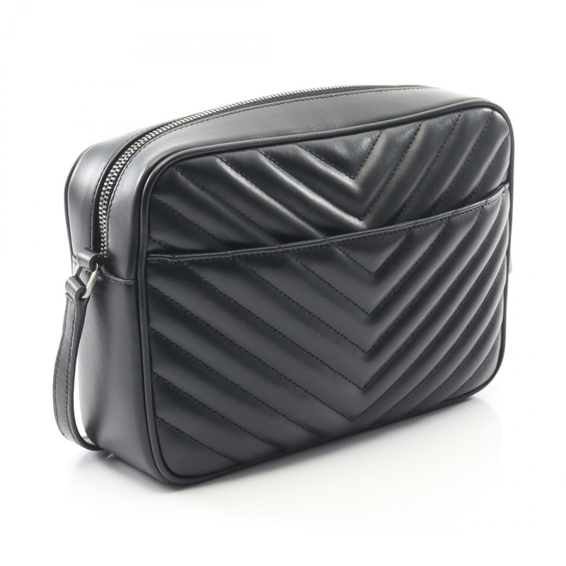 SAINT LAURENT PARIS LOU Monogram 相機斜背包 黑色皮革-1