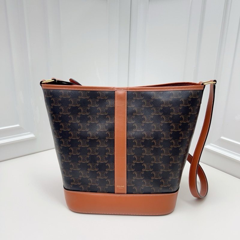 CELINE 賽琳 凱旋門老花水桶包 大號-0