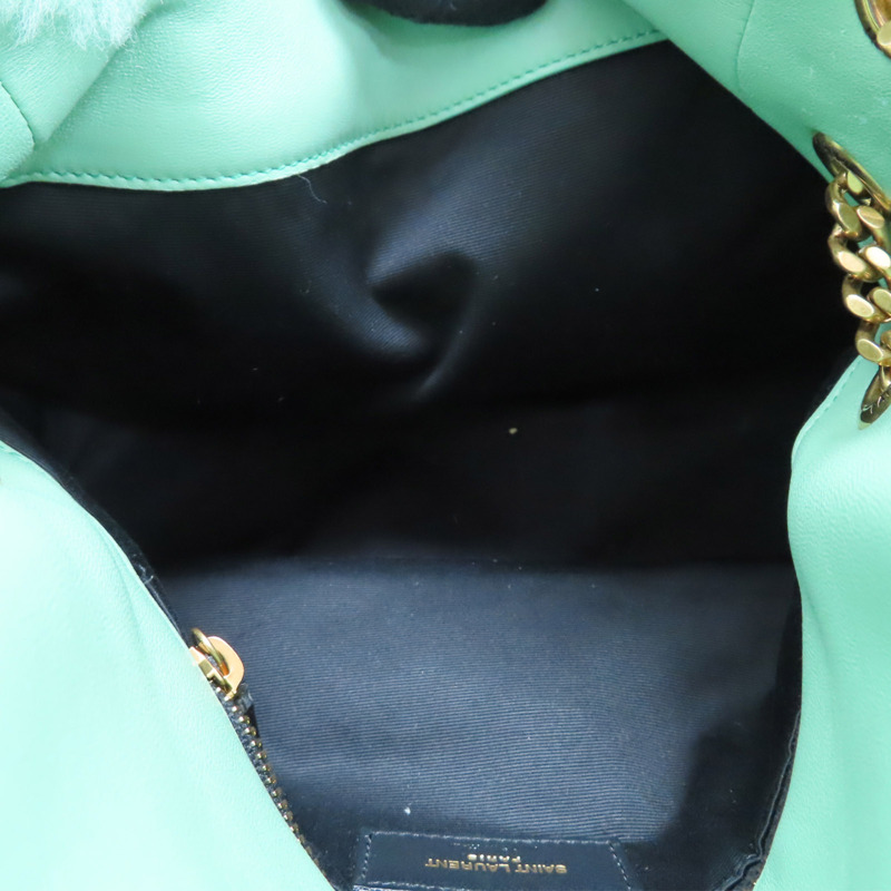 綠色 羊毛 羊皮 LouLou Puffer 肩背包【SAINT LAURENT YSL 聖羅蘭】 577476-5
