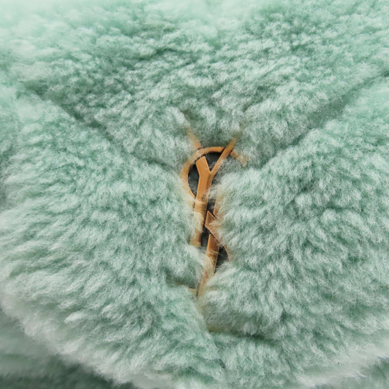 綠色 羊毛 羊皮 LouLou Puffer 肩背包【SAINT LAURENT YSL 聖羅蘭】 577476-7