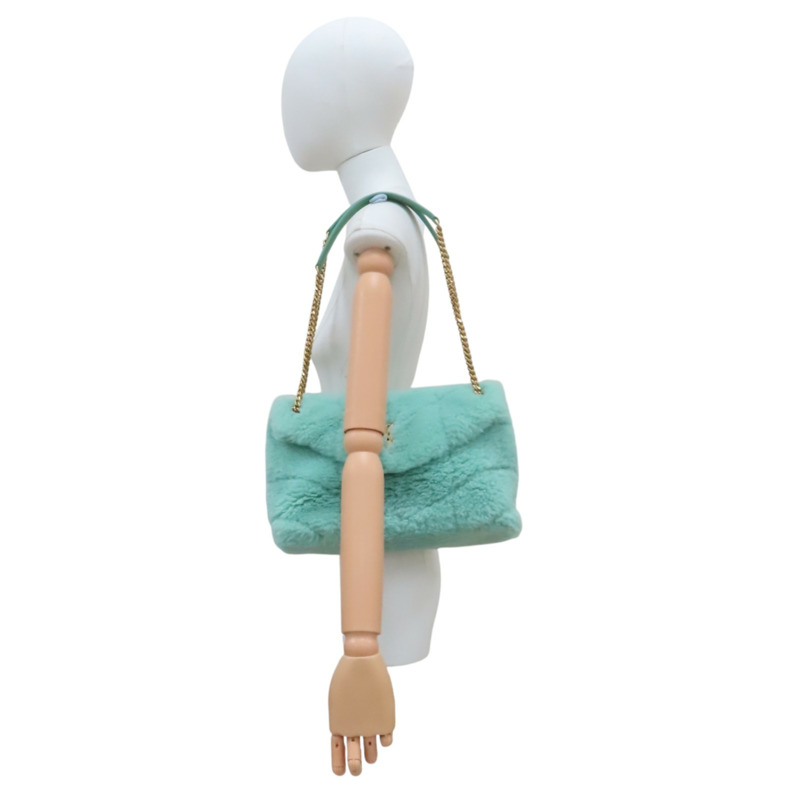 綠色 羊毛 羊皮 LouLou Puffer 肩背包【SAINT LAURENT YSL 聖羅蘭】 577476-11