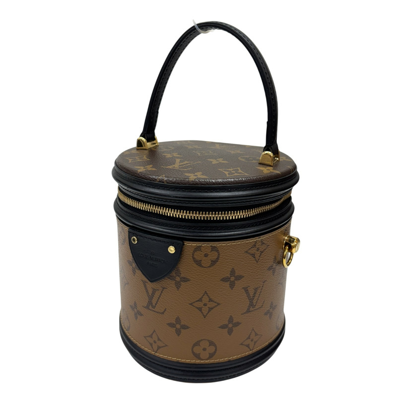 棕色 原花 Reverse 帆布 Cannes 手提包【LOUIS VUITTON LV 路易威登】 M43986-1