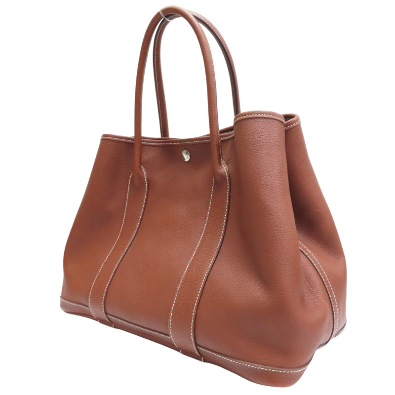 棕色 Negonda牛皮 Garden Party 36 手提包 口K刻【HERMES 愛馬仕】 H051568CK-2