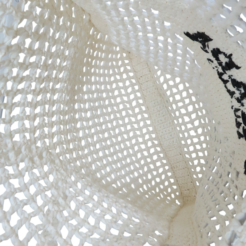 白色 拉菲草編織 Crochet 肩背包【PRADA 普拉達】 1BG393-4