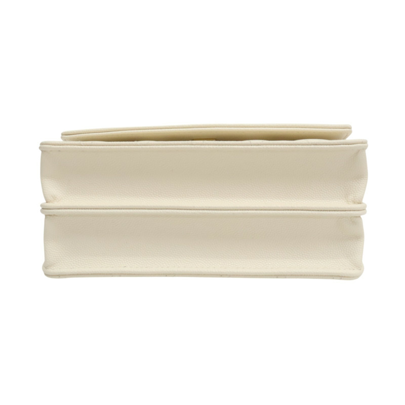 米白色 荔枝紋牛皮 WOC鏈帶 肩背包 金扣【CHANEL 香奈兒】 AP4402-3