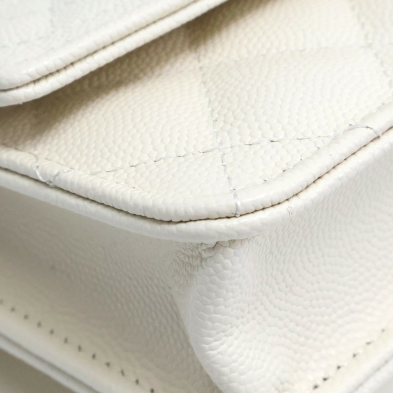 米白色 荔枝紋牛皮 WOC鏈帶 肩背包 金扣【CHANEL 香奈兒】 AP4402-10