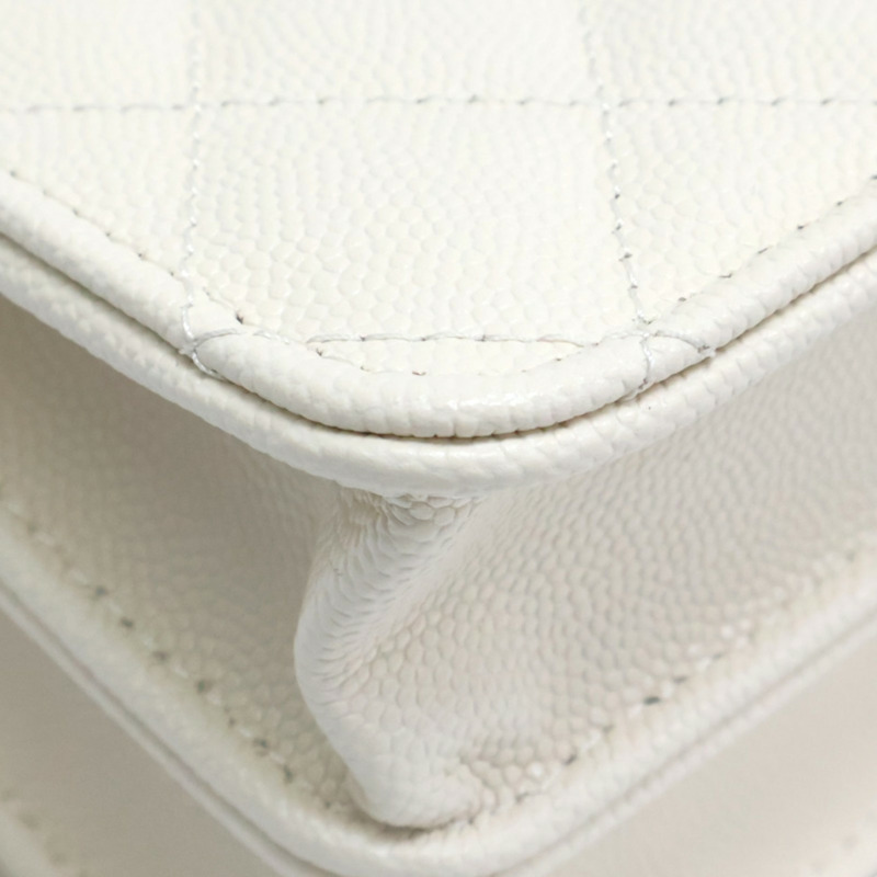 米白色 荔枝紋牛皮 WOC鏈帶 肩背包 金扣【CHANEL 香奈兒】 AP4402-12