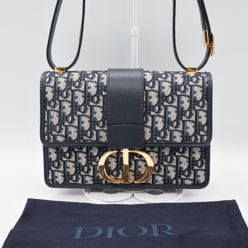 Dior迪奧30 Montaigne 蒙田 藍色老花 帆布 肩背包 斜背包 蒙田包-1