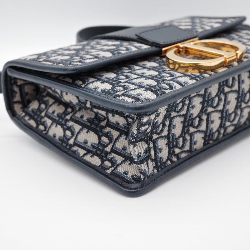 Dior迪奧30 Montaigne 蒙田 藍色老花 帆布 肩背包 斜背包 蒙田包-9