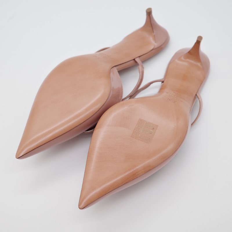 Valentino 華倫天奴 VLogo Signature 裸粉色漆皮 4 公分 穆勒鞋-5