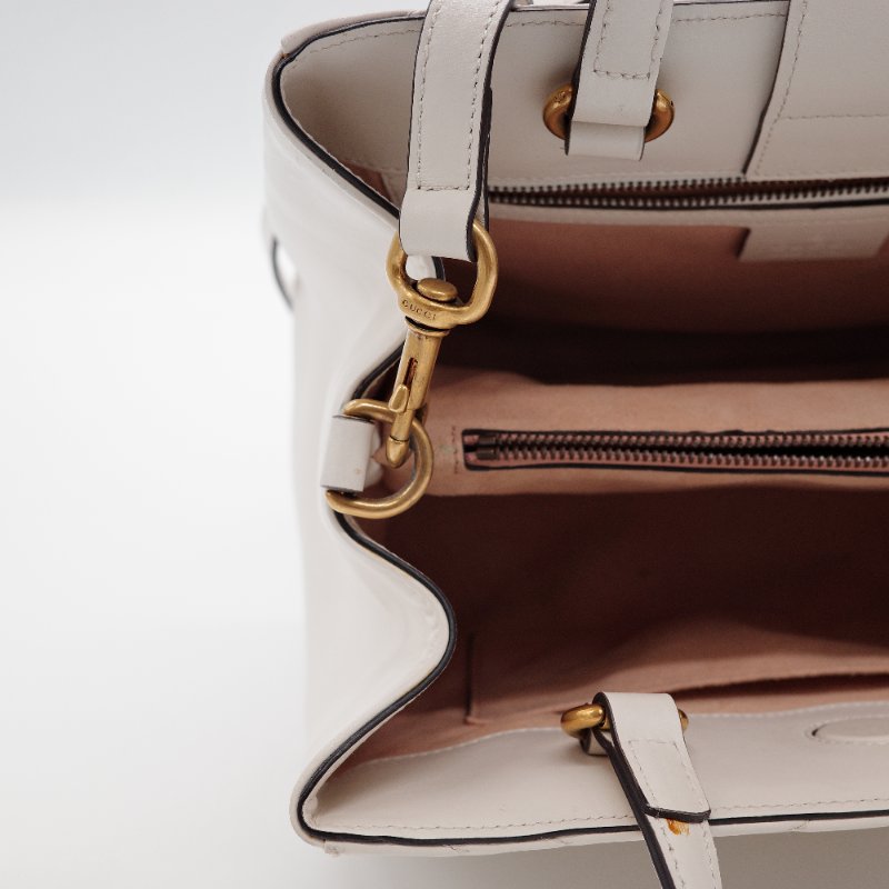 Gucci古馳GG Marmont 奶油白 小牛皮 手提包 馬蒙托特包-13