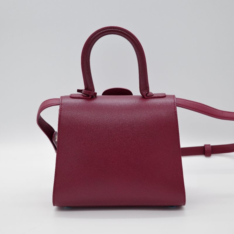 Delvaux德爾沃 Brillant Box 紅色 小牛皮 迷你手提包 肩背包-4