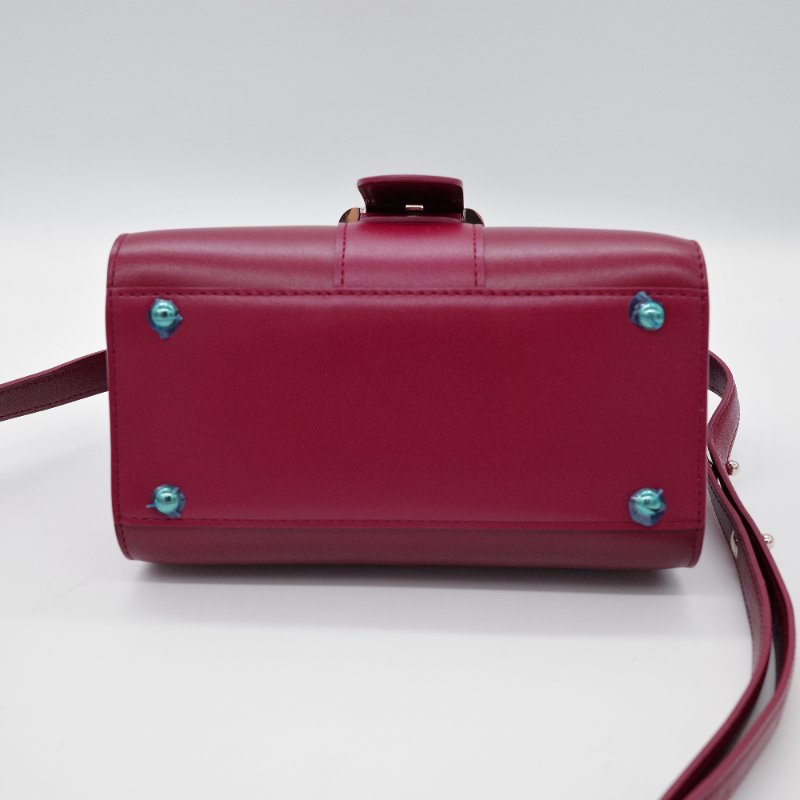 Delvaux德爾沃 Brillant Box 紅色 小牛皮 迷你手提包 肩背包-5