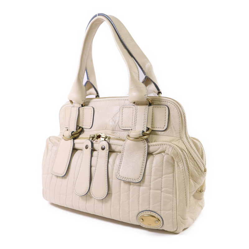 Chloe 牛皮皮革Handbag金扣手挽袋-2