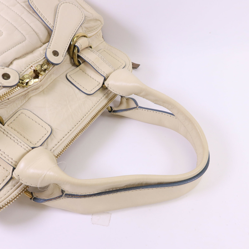 Chloe 牛皮皮革Handbag金扣手挽袋-4