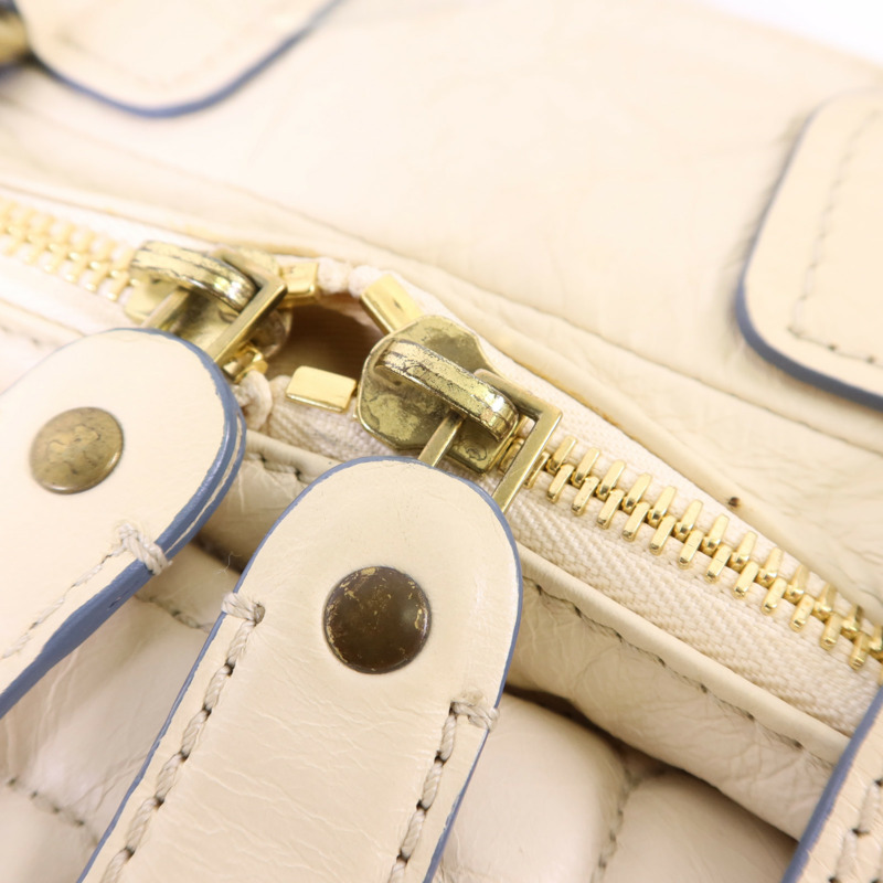 Chloe 牛皮皮革Handbag金扣手挽袋-9