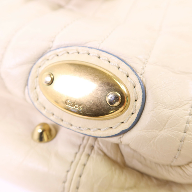 Chloe 牛皮皮革Handbag金扣手挽袋-10