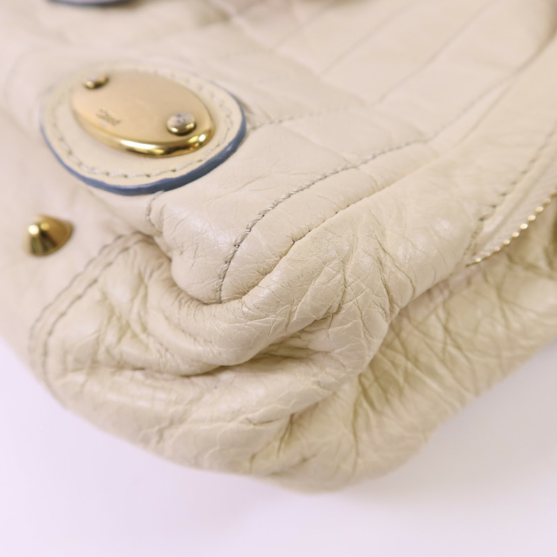 Chloe 牛皮皮革Handbag金扣手挽袋-11