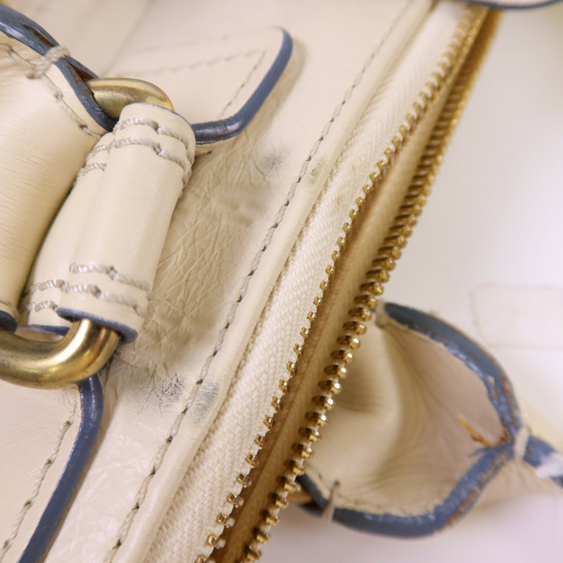 Chloe 牛皮皮革Handbag金扣手挽袋-16