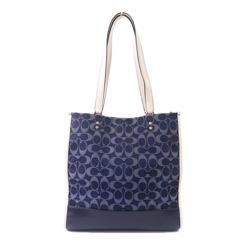 COACH 帆布Dempsey Tote Bag金扣手挽袋-1