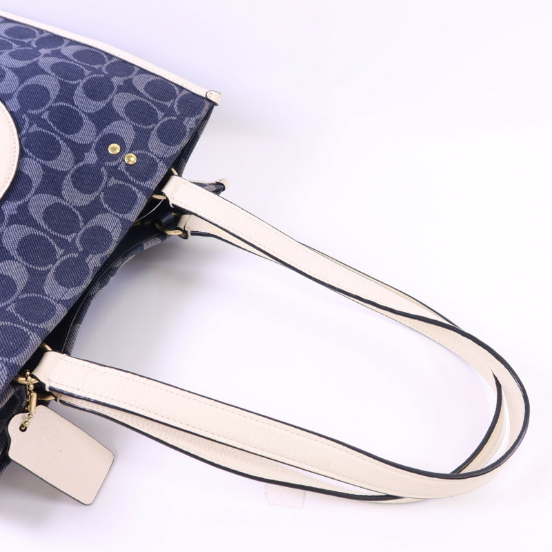 COACH 帆布Dempsey Tote Bag金扣手挽袋-4