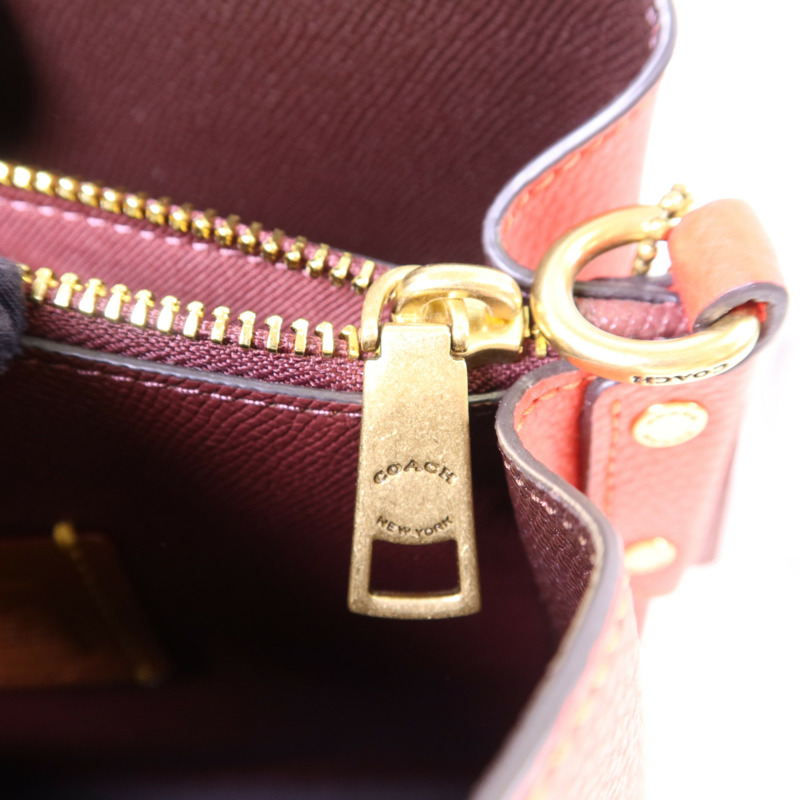 COACH 牛皮皮革Willow Bucket Bag金扣肩背袋-7