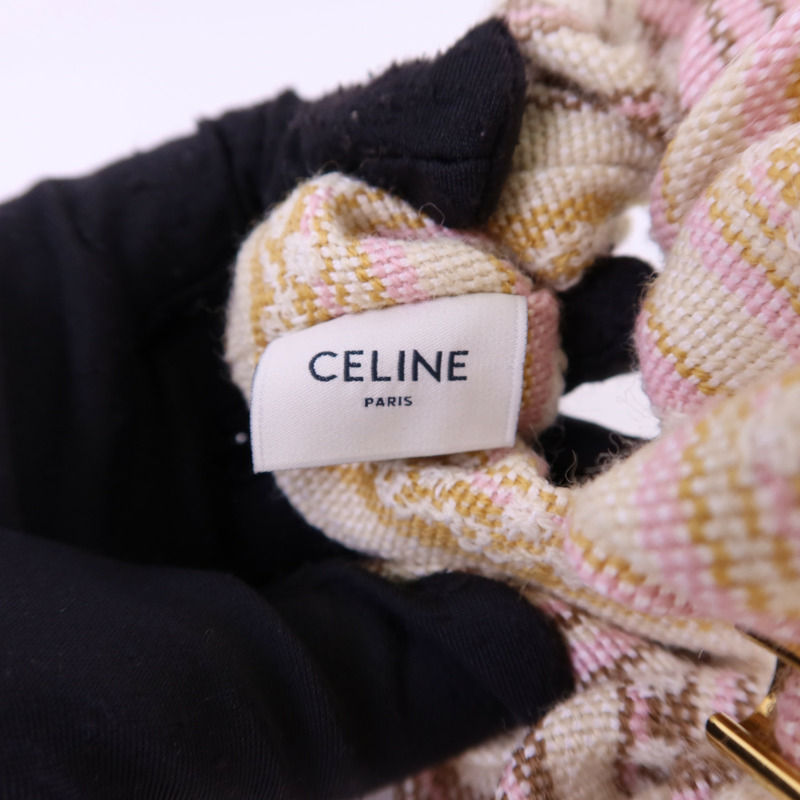 CELINE 羊毛/棉質Hair Tie金扣髮帶-6