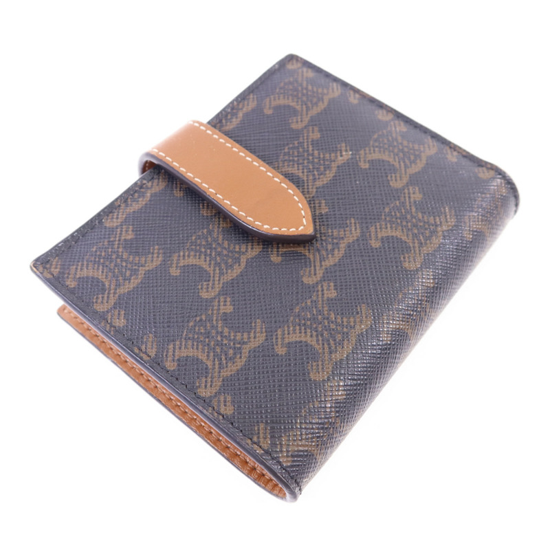 CELINE 塗層帆布/牛皮皮革Wallet金扣錢包-2