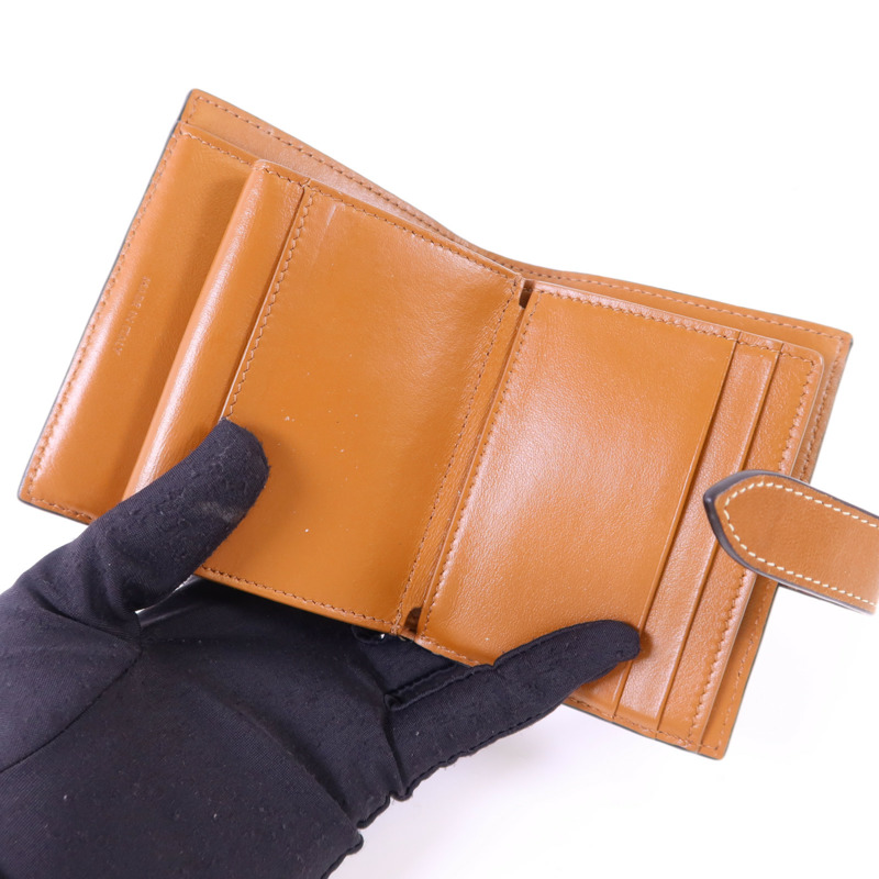 CELINE 塗層帆布/牛皮皮革Wallet金扣錢包-5